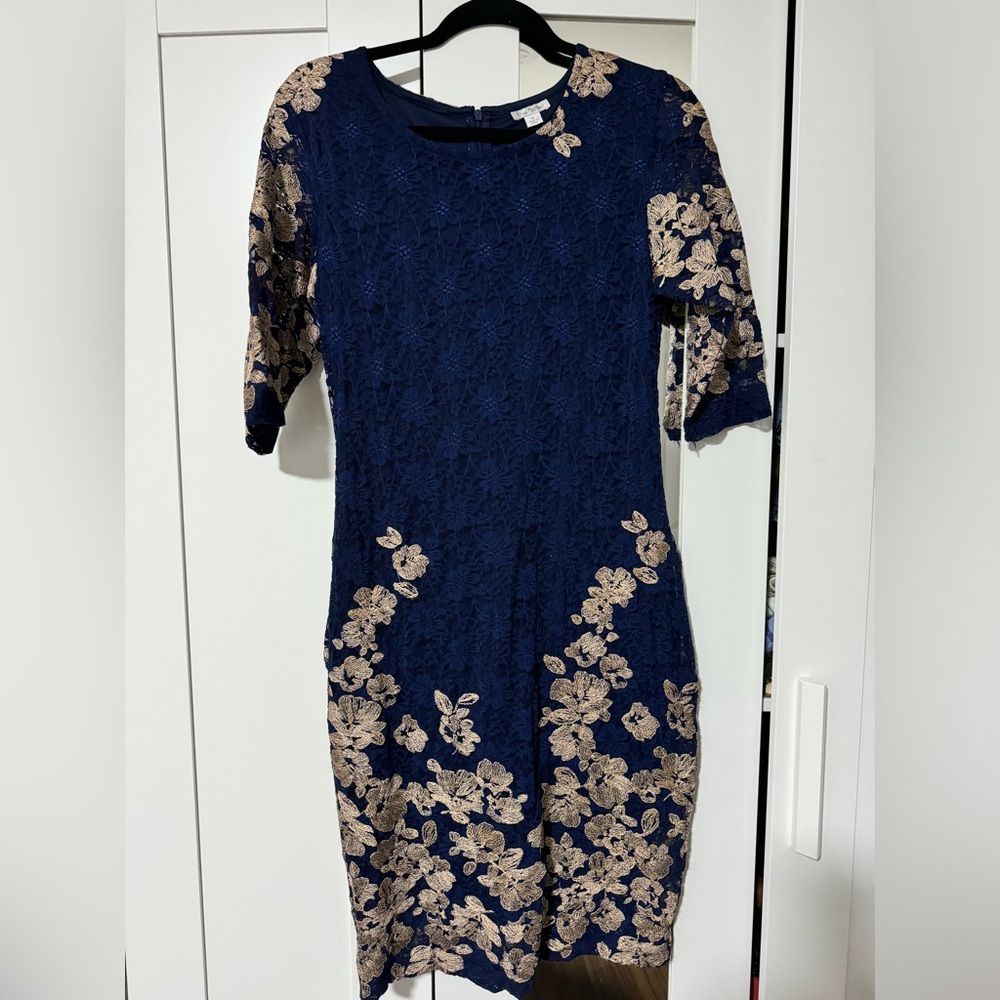 Blue and gold dress
